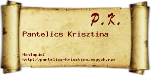 Pantelics Krisztina névjegykártya